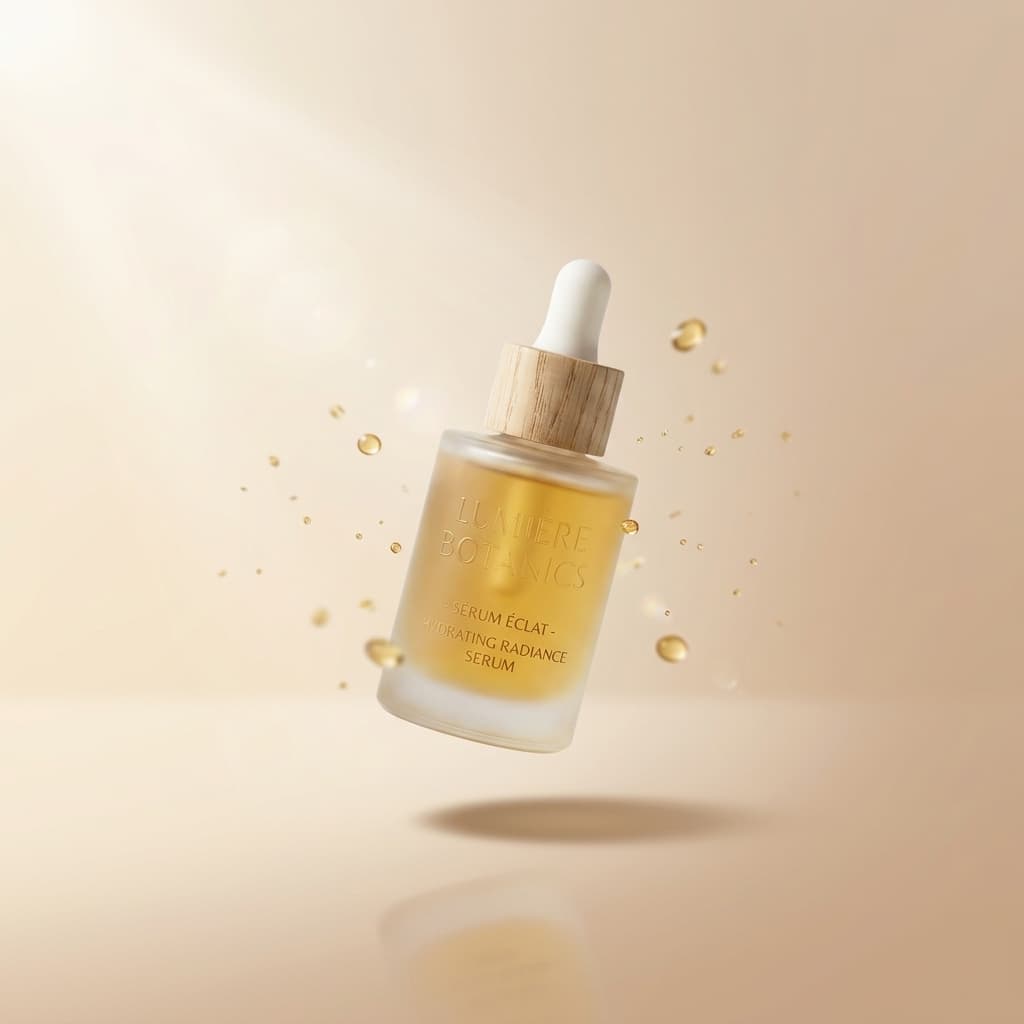 Serum - AI lifestyle secondary image for an Amazon listing, same product and label
