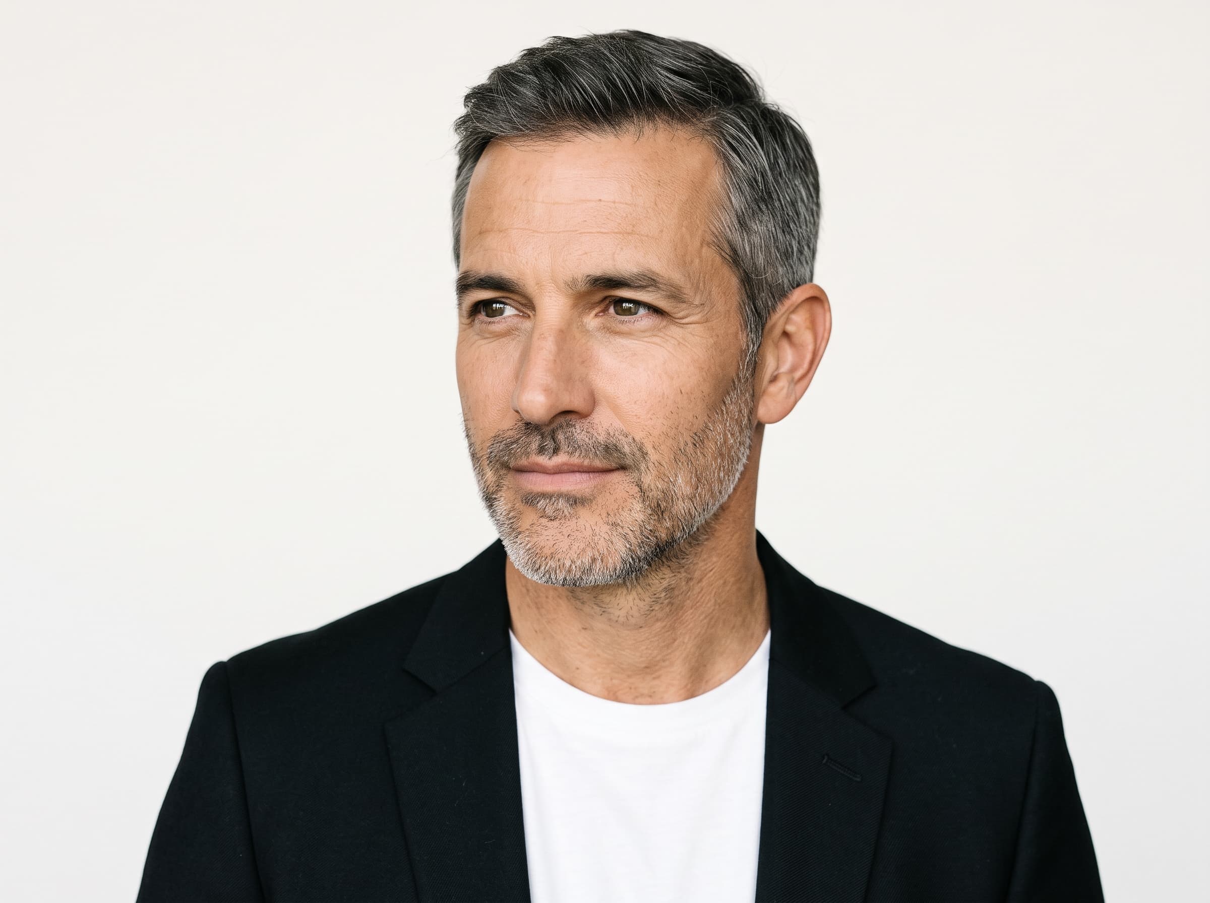 AI influencer generated at the mature age setting, a man in his late 40s rendered as a realistic photograph