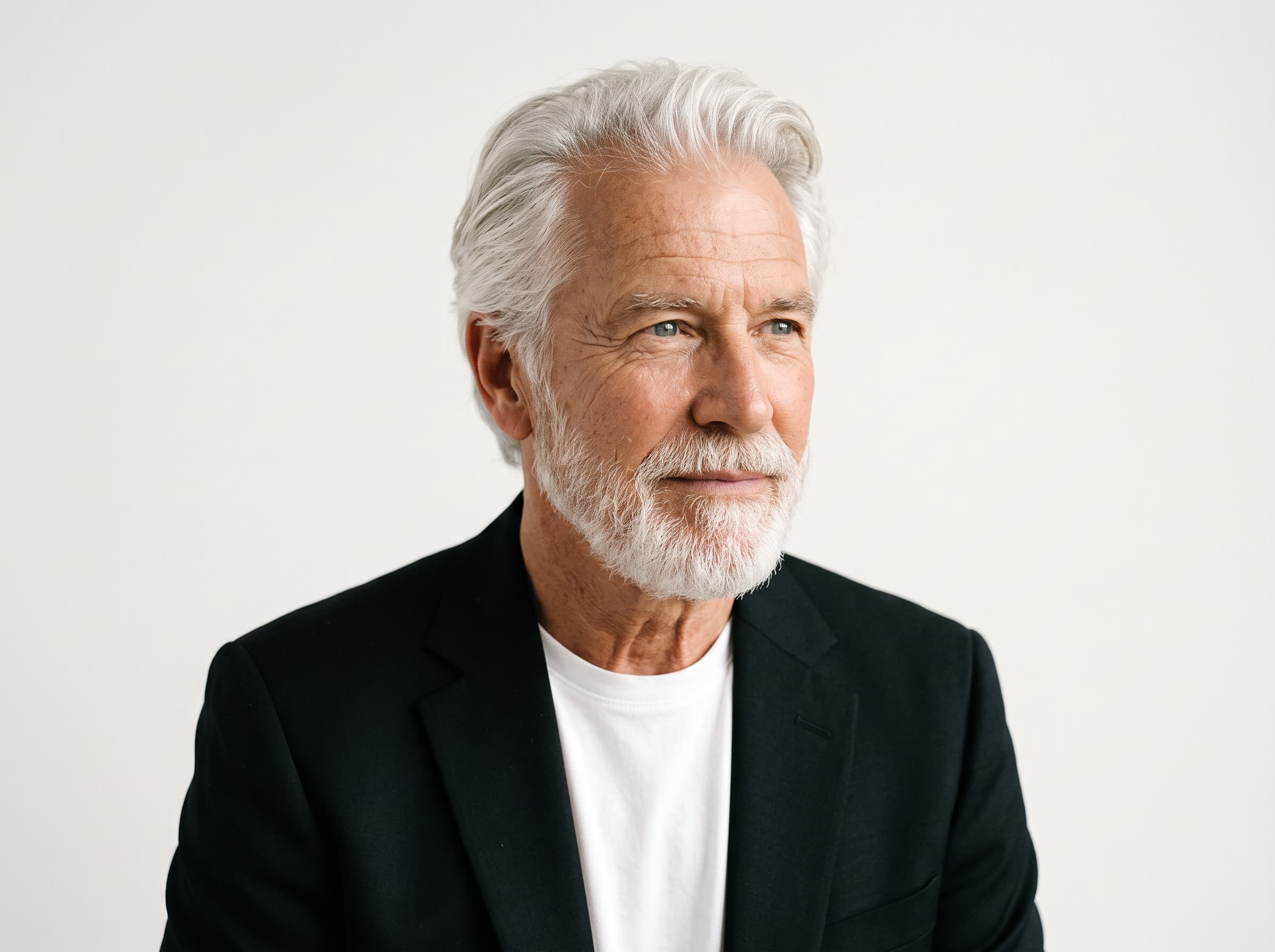 AI influencer generated at the senior age setting, a man in his late 60s rendered as a realistic photograph