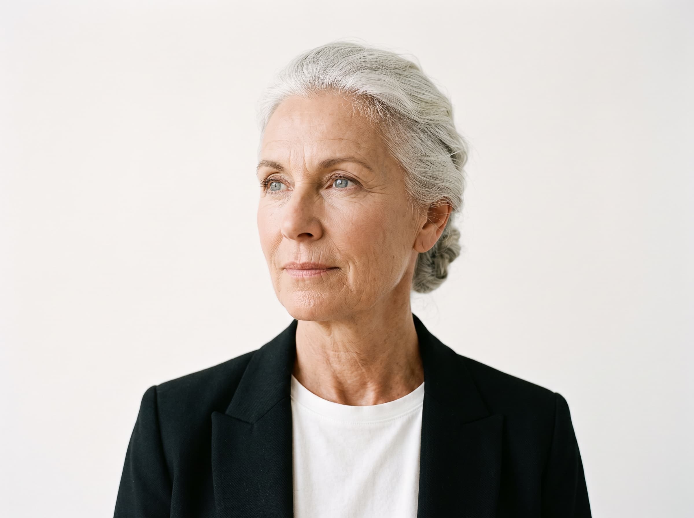 AI influencer generated at the senior age setting, a woman in her late 60s rendered as a realistic photograph