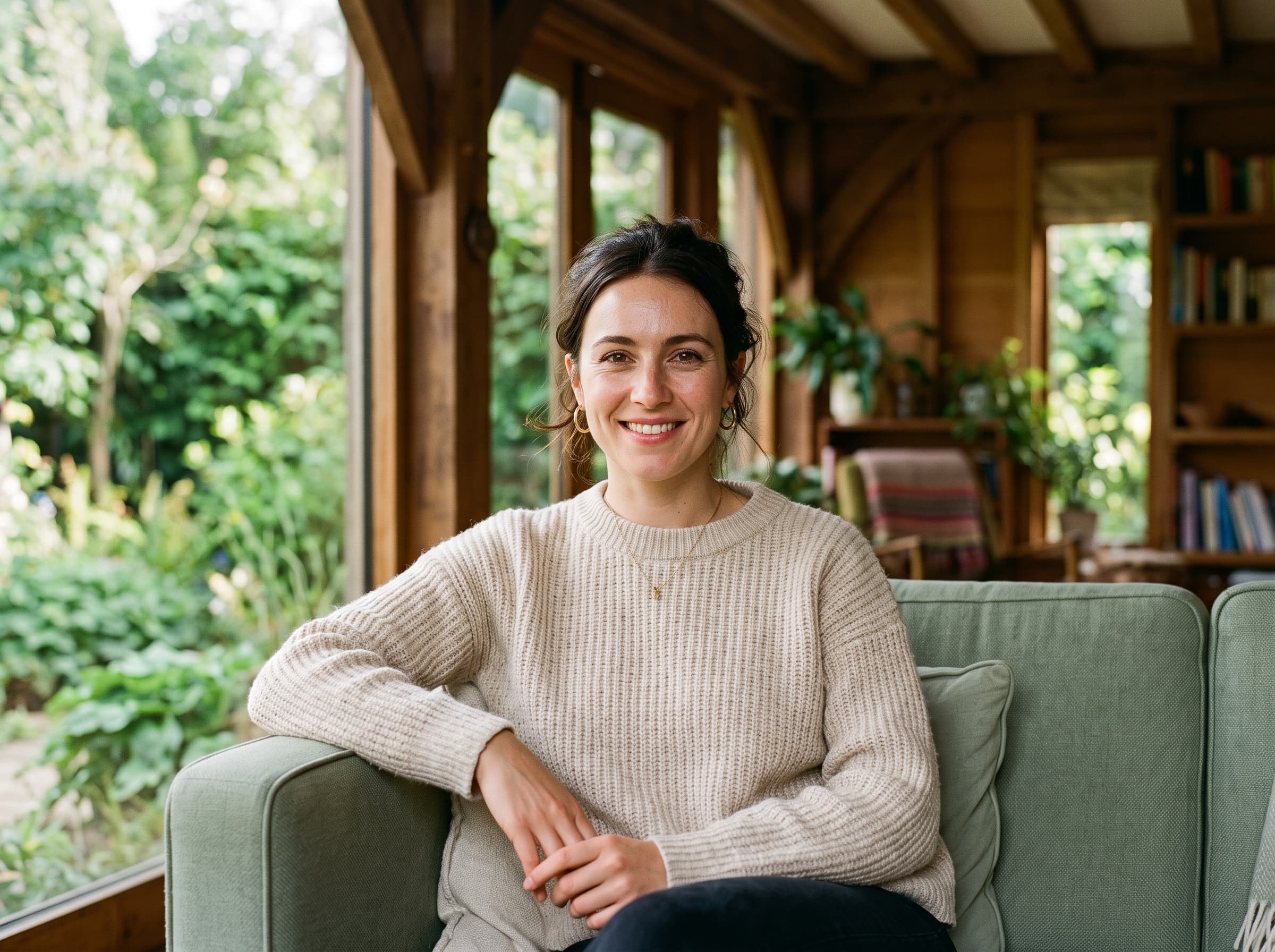 AI influencer shot in camera style with shallow depth of field and controlled directional light, a polished commercial look