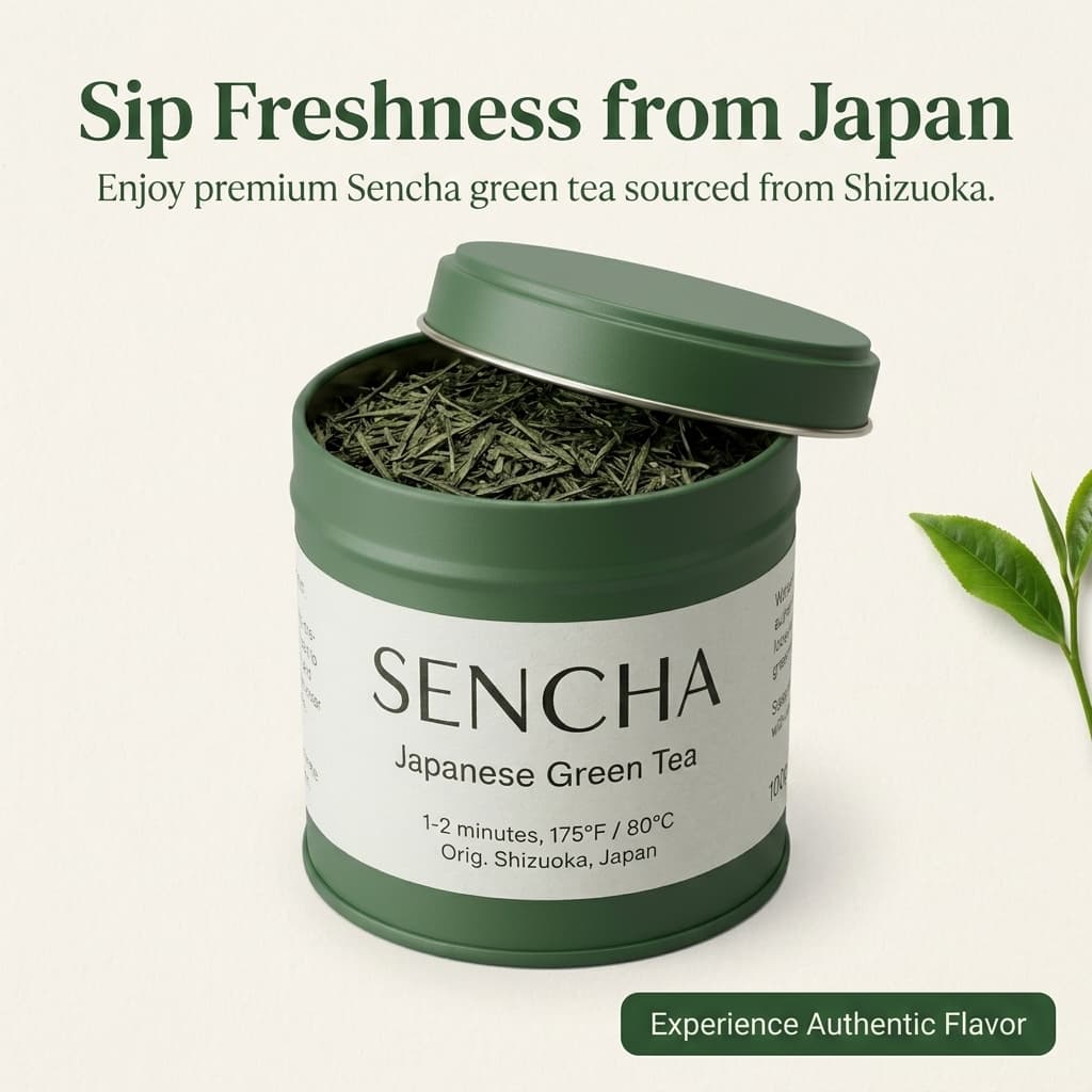 AI-generated ad creative from tea tin product photo