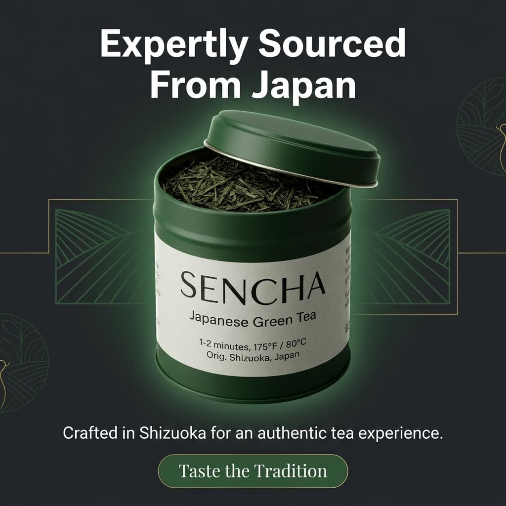AI-generated ad creative from tea tin product photo