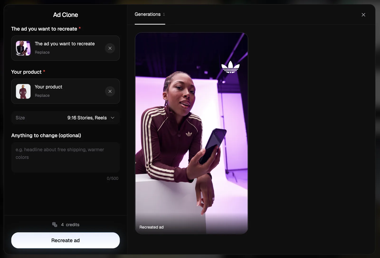Recreating a competitor ad in Pixair with your own product photo