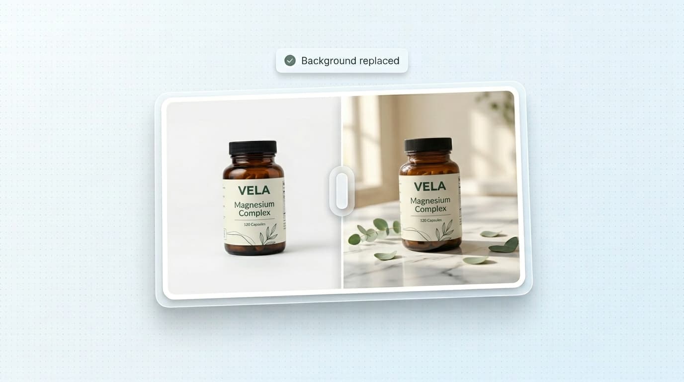 AI background replacement illustration