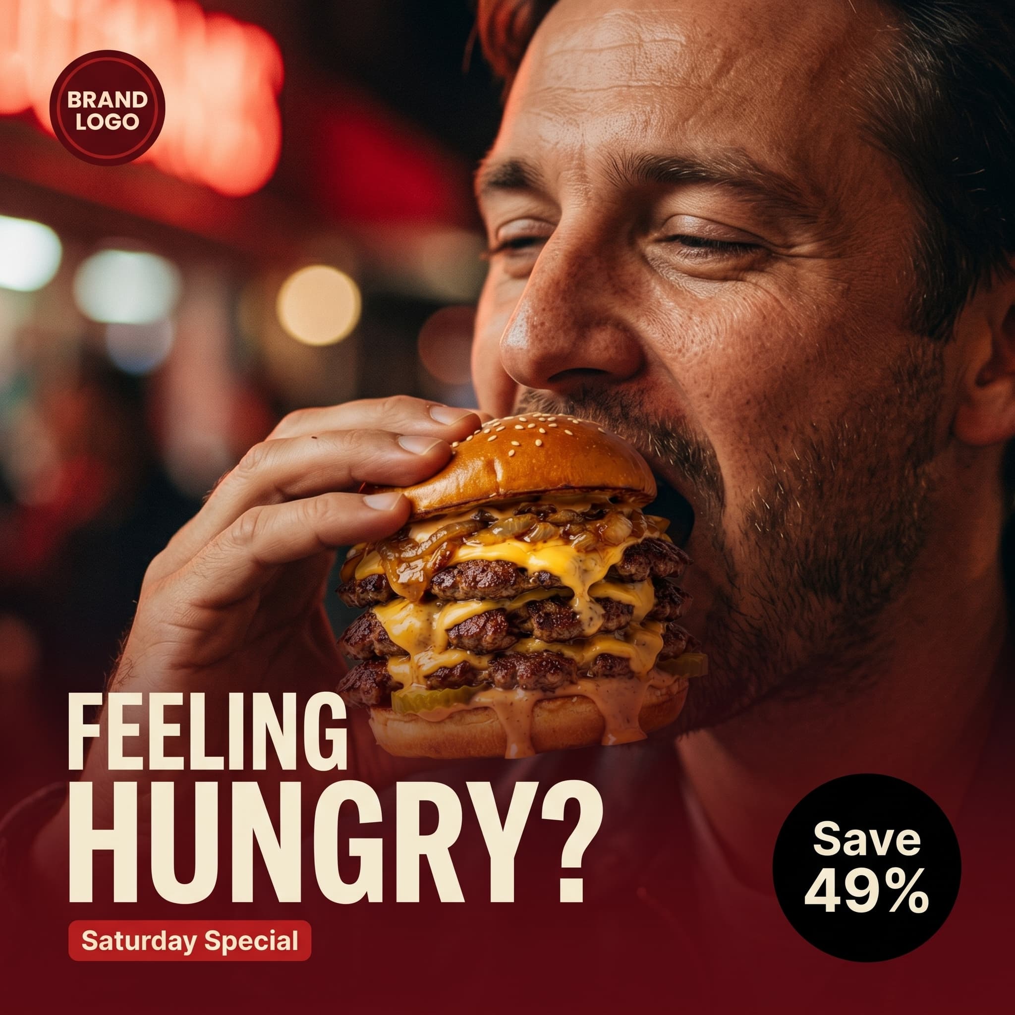 Ad 1 of a matched snack campaign set generated from a single product photo