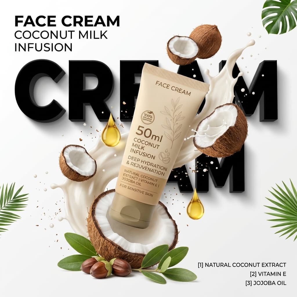 AI-generated Dark Ad example showing a product with frosted 3D brand typography, monochrome gradient background, and dramatic rim lighting