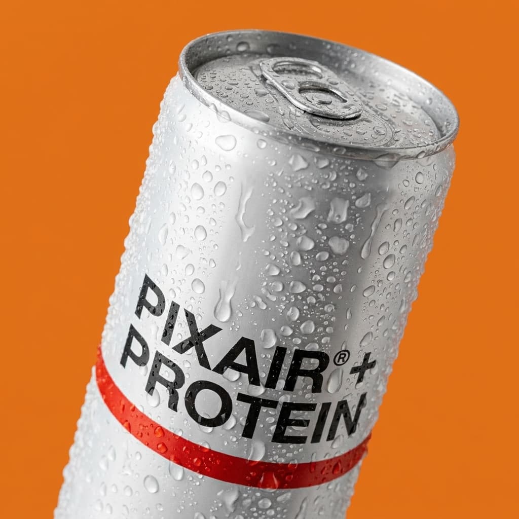 Ad 2 of a matched three-ad beverage campaign set generated from one product photo